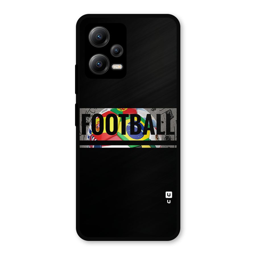 Football Typography Metal Back Case for Redmi Note 12 5G