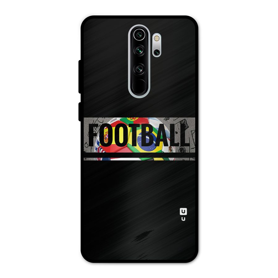 Football Typography Metal Back Case for Redmi Note 8 Pro