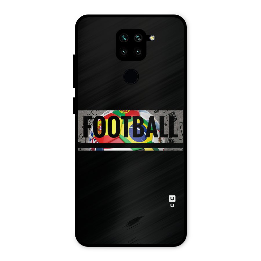 Football Typography Metal Back Case for Redmi Note 9