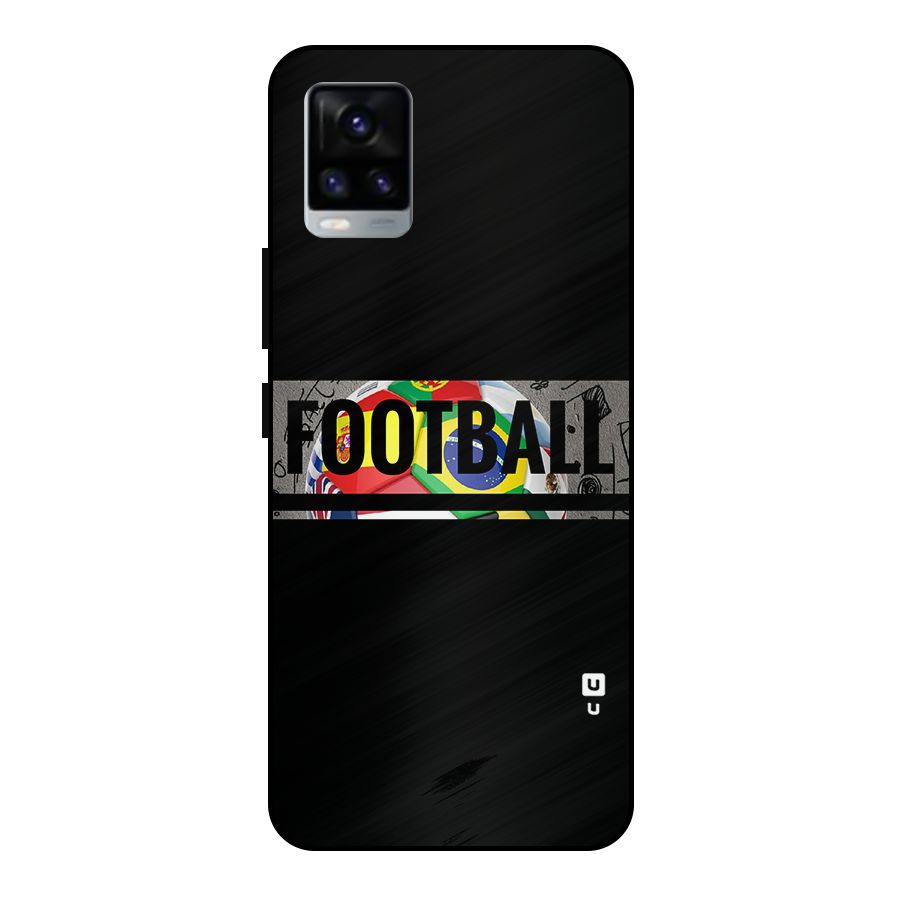 Football Typography Metal Back Case for Vivo V20 2021