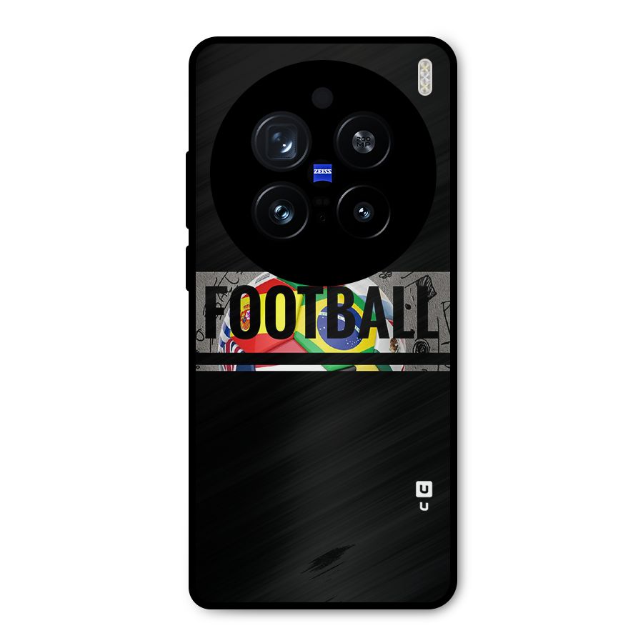 Football Typography Metal Back Case for Vivo X200 Pro