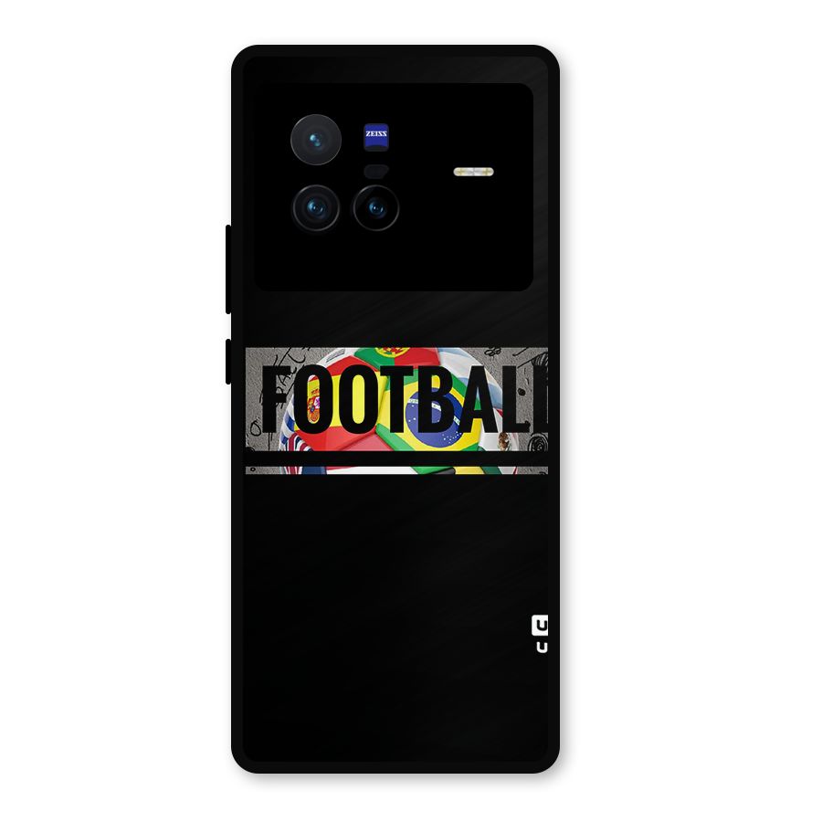 Football Typography Metal Back Case for Vivo X80