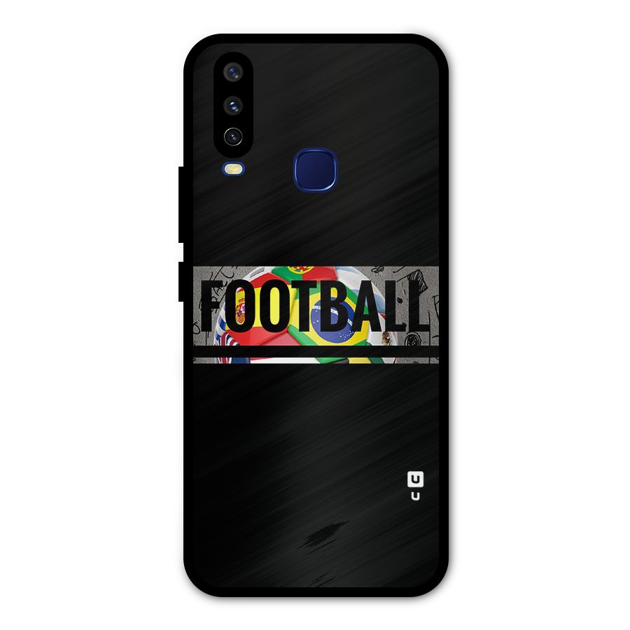 Football Typography Metal Back Case for Vivo Y15