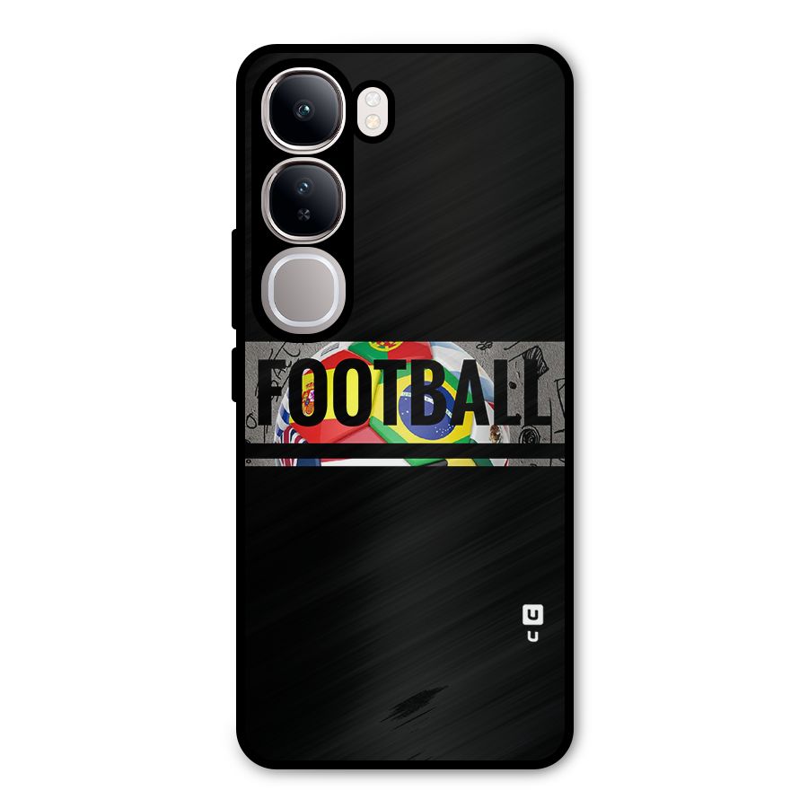 Football Typography Metal Back Case for Vivo Y300