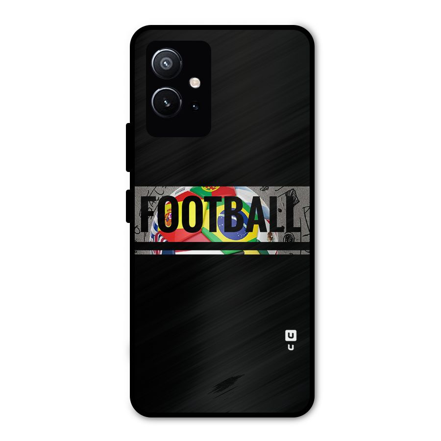 Football Typography Metal Back Case for Vivo Y75 5G