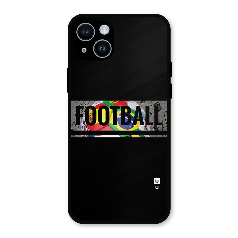 Football Typography Metal Back Case for iPhone 14