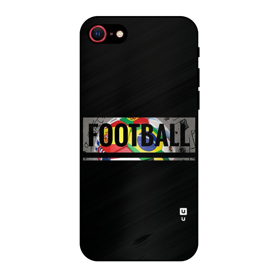 Football Typography Metal Back Case for iPhone 7