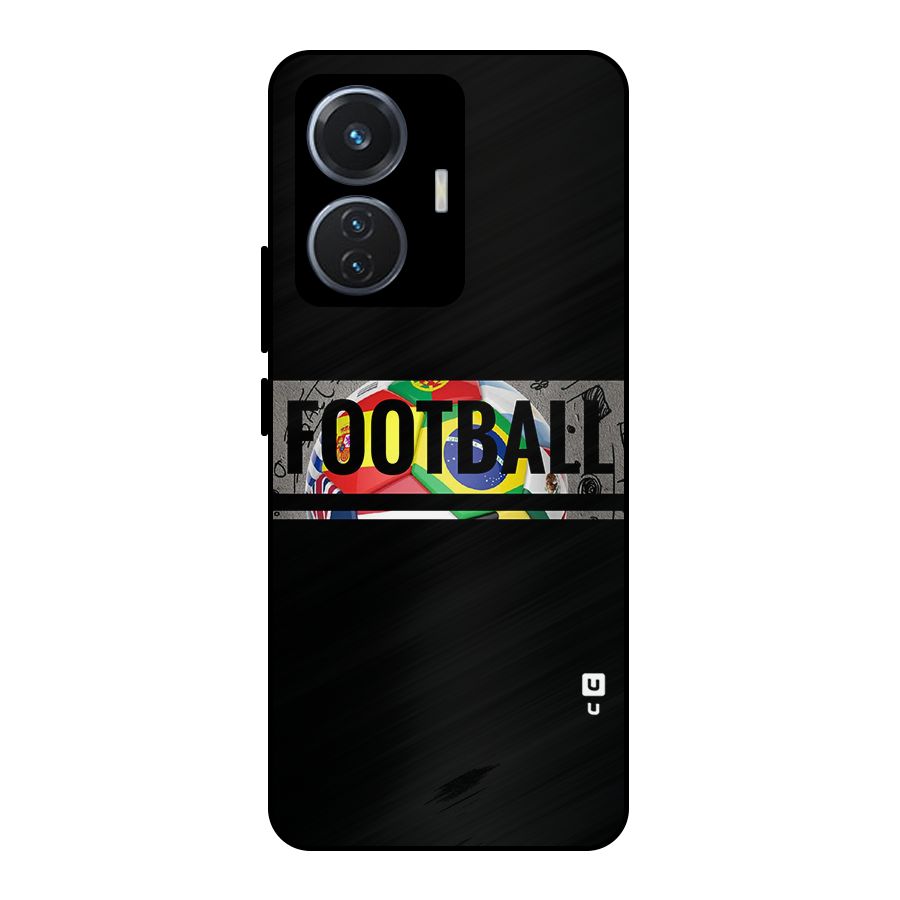 Football Typography Metal Back Case for iQOO Z6 44W