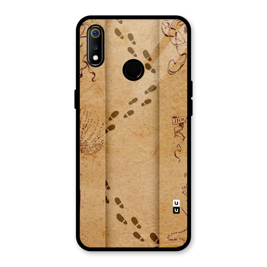 Footsteps Glass Back Case for Realme 3i