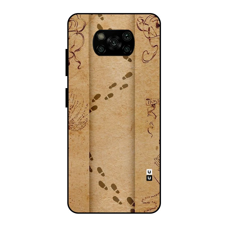Footsteps Metal Back Case for Poco X3