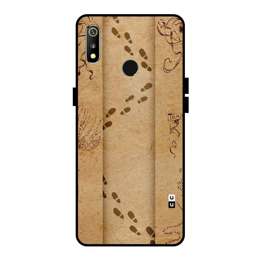 Footsteps Metal Back Case for Realme 3i