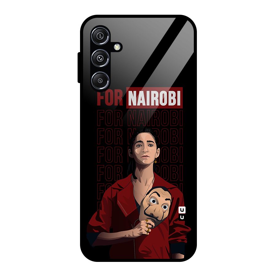 For Nairobi Money Heist Glass Back Case for Galaxy M34 5G