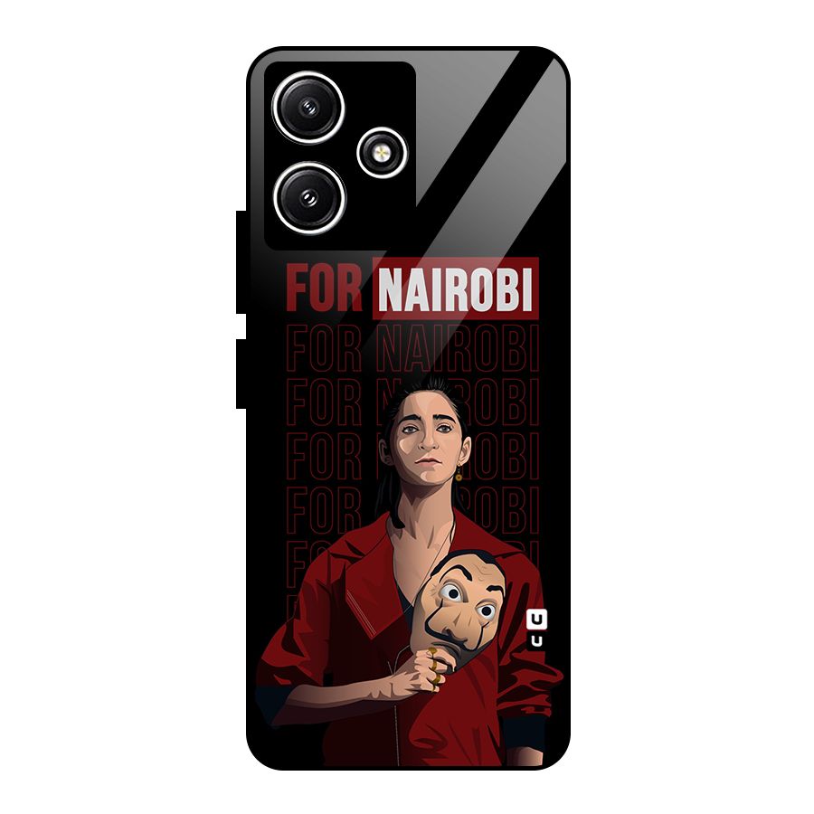 For Nairobi Money Heist Glass Back Case for Redmi 12 5G