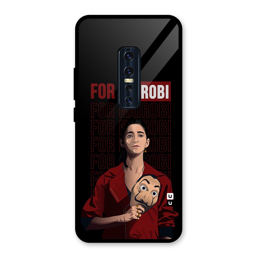 For Nairobi Money Heist Glass Back Case for Vivo V17 Pro