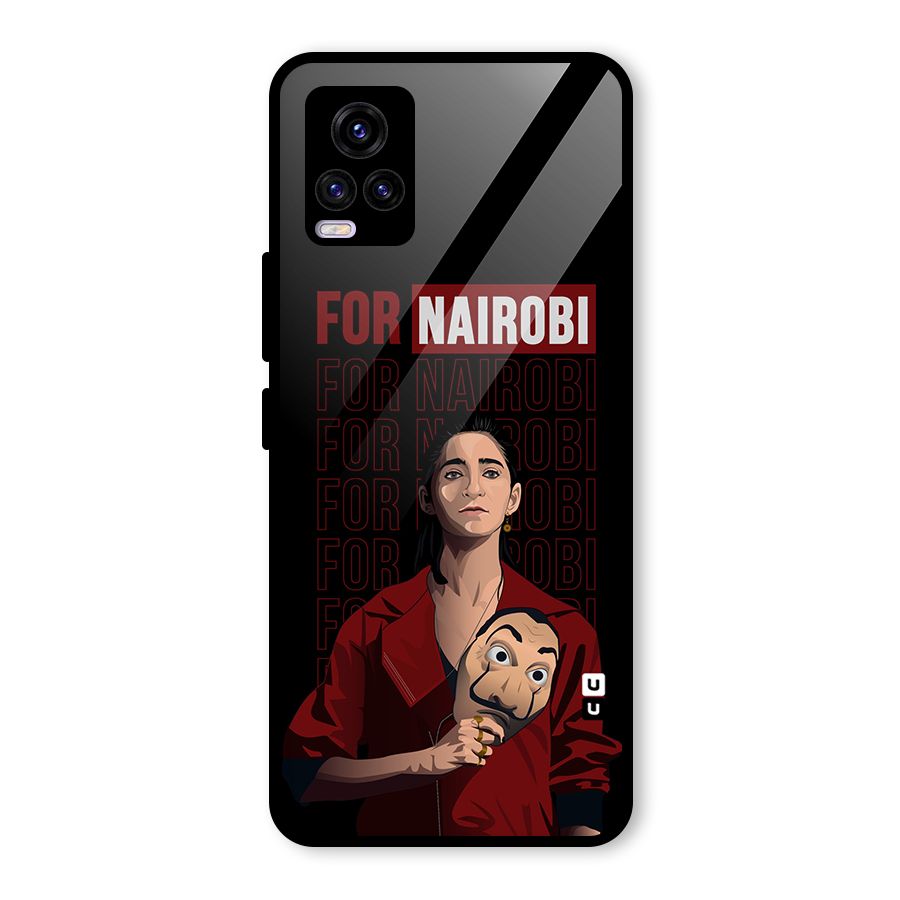 For Nairobi Money Heist Glass Back Case for Vivo V20 2021