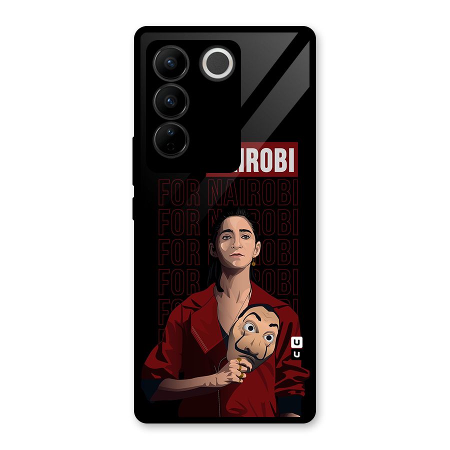 For Nairobi Money Heist Glass Back Case for Vivo V27