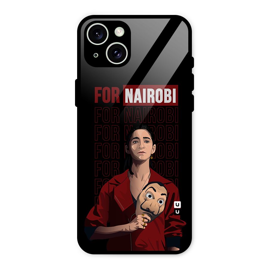 For Nairobi Money Heist Glass Back Case for iPhone 15 Plus