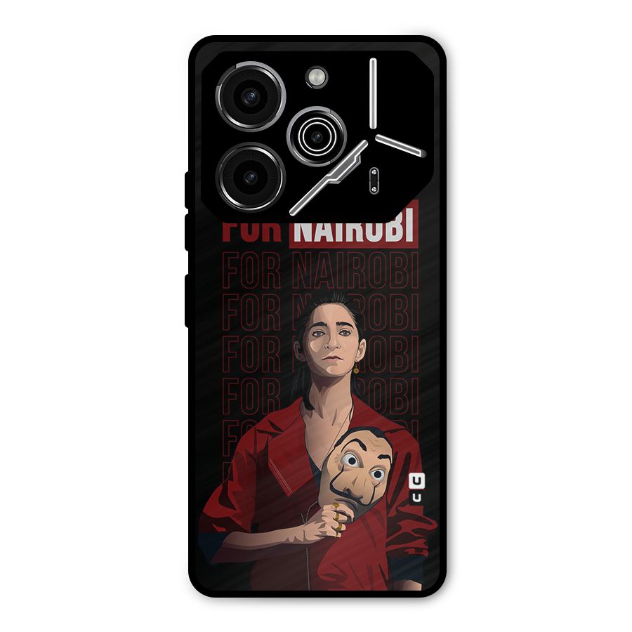 For Nairobi Money Heist Metal Back Case for Tecno Pova 6 Pro
