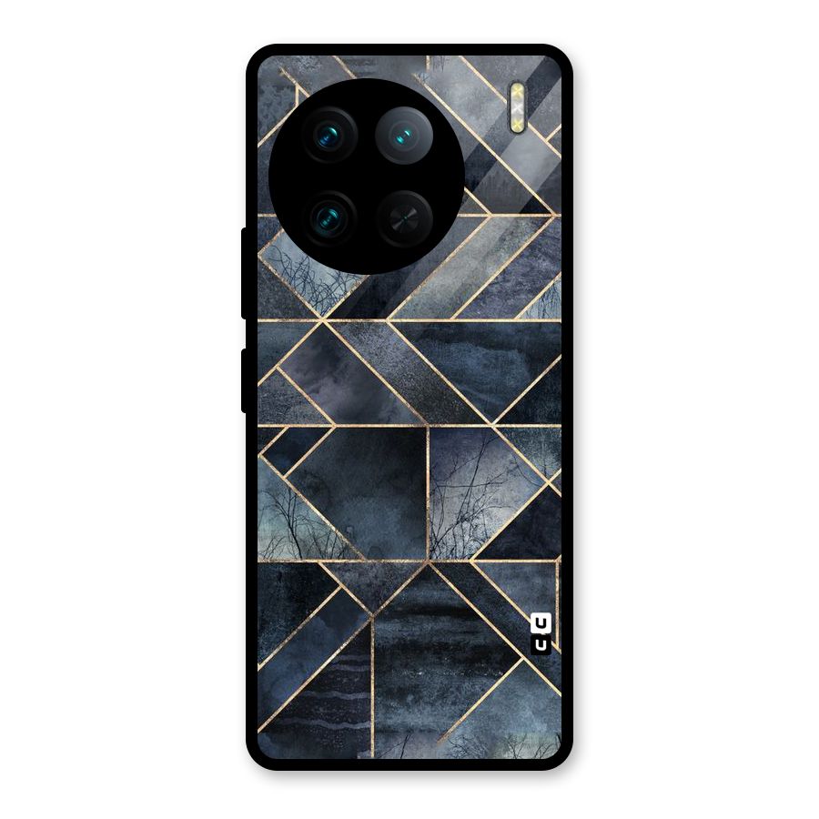 Forest Abstract Lines Glass Back Case for Vivo X90 Pro
