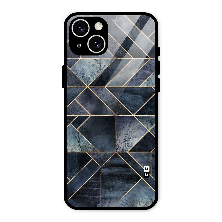 Forest Abstract Lines Glass Back Case for iPhone 15 Plus