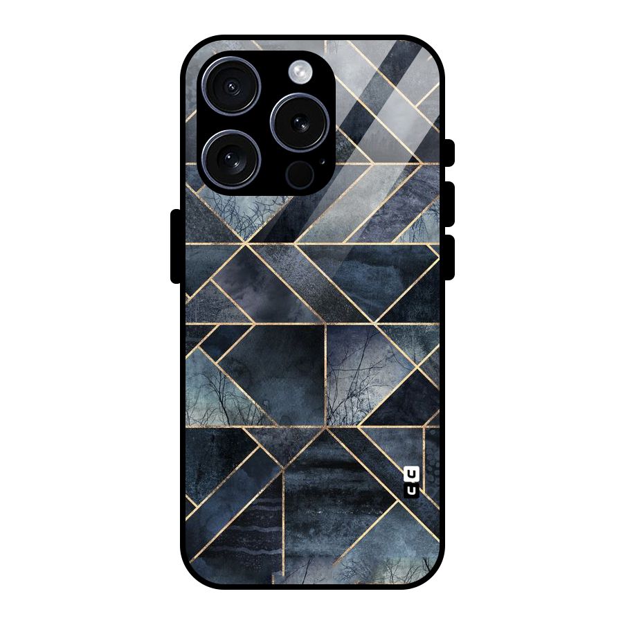 Forest Abstract Lines Glass Back Case for iPhone 15 Pro