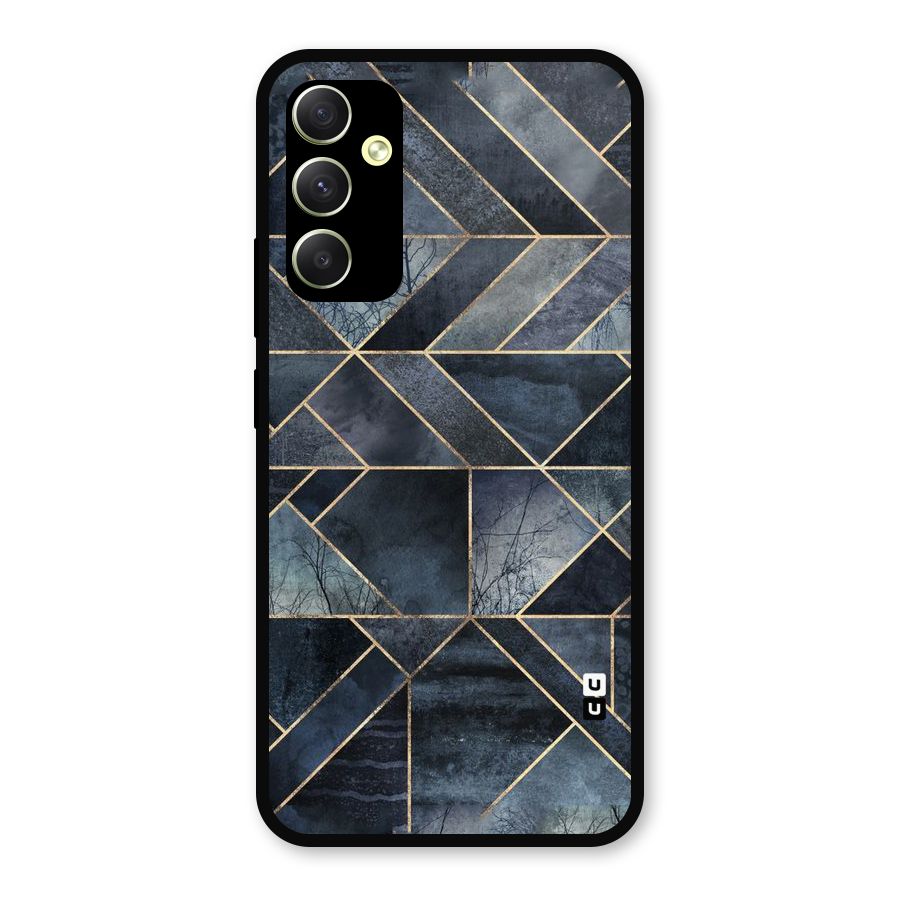 Forest Abstract Lines Metal Back Case for Galaxy A34
