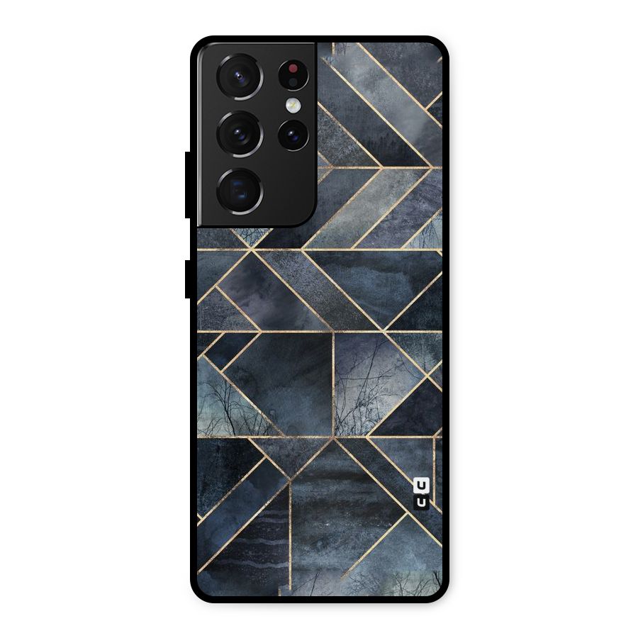 Forest Abstract Lines Metal Back Case for Galaxy S21 Ultra 5G