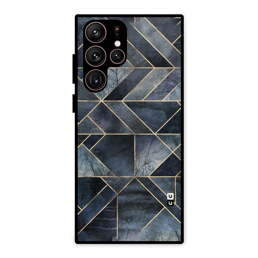 Forest Abstract Lines Metal Back Case for Galaxy S22 Ultra 5G