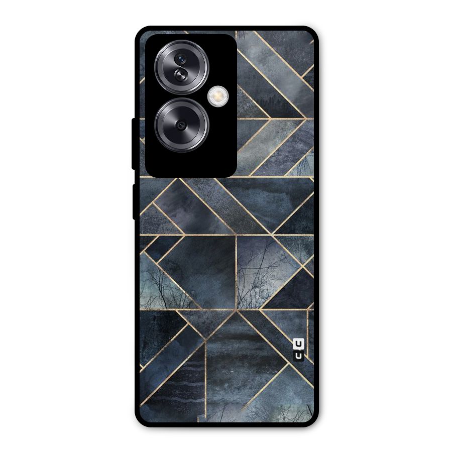 Forest Abstract Lines Metal Back Case for Oppo A79 5G