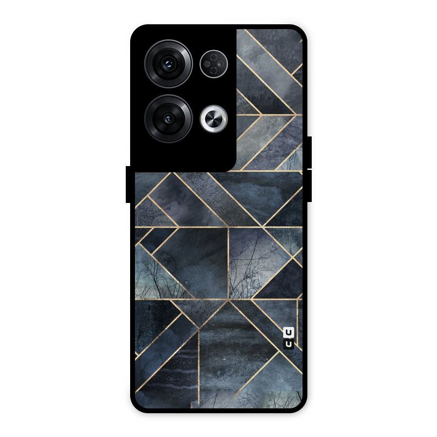 Forest Abstract Lines Metal Back Case for Oppo Reno8 Pro 5G