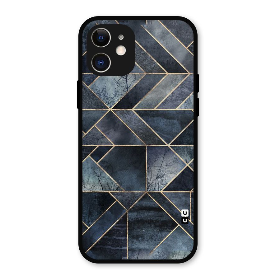 Forest Abstract Lines Metal Back Case for iPhone 12