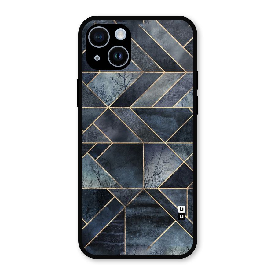Forest Abstract Lines Metal Back Case for iPhone 14