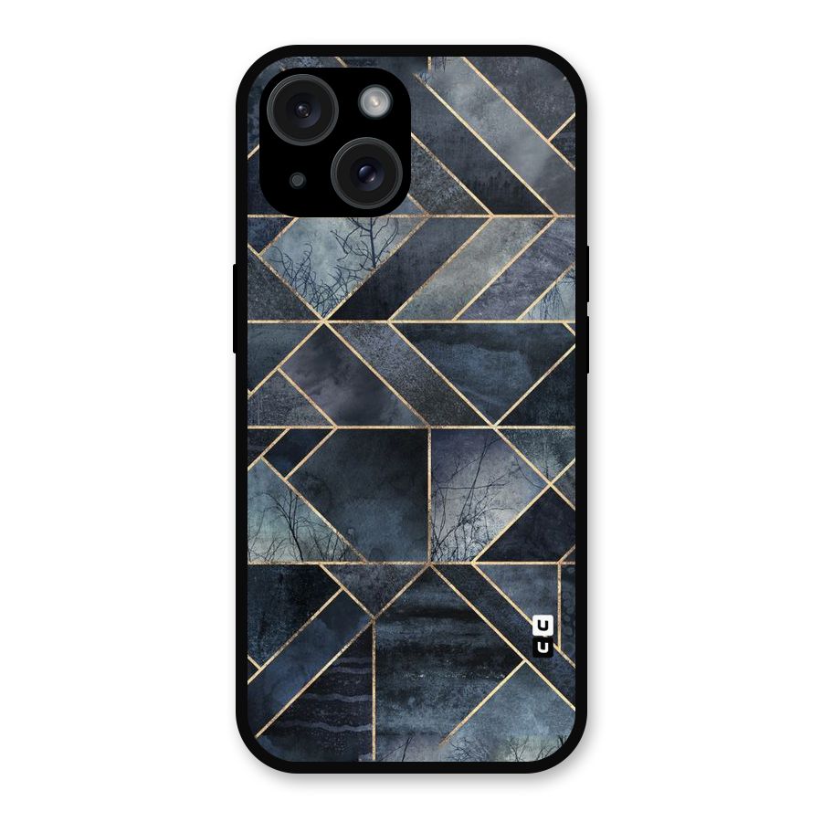 Forest Abstract Lines Metal Back Case for iPhone 15