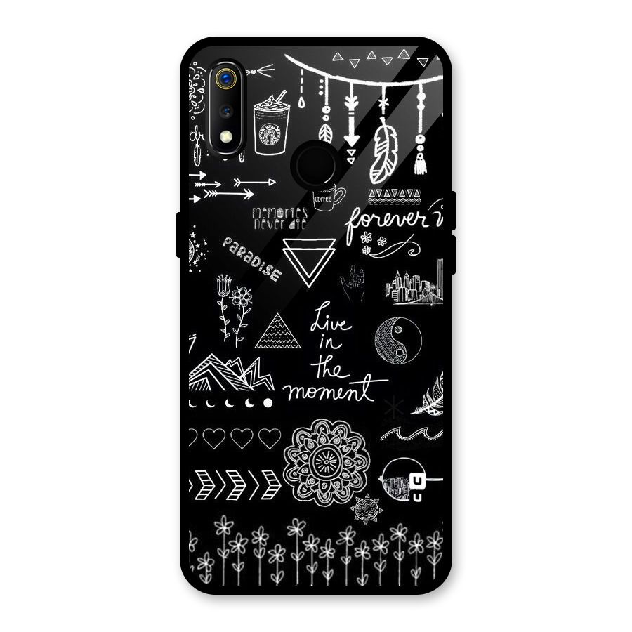 Forever Moment Glass Back Case for Realme 3i