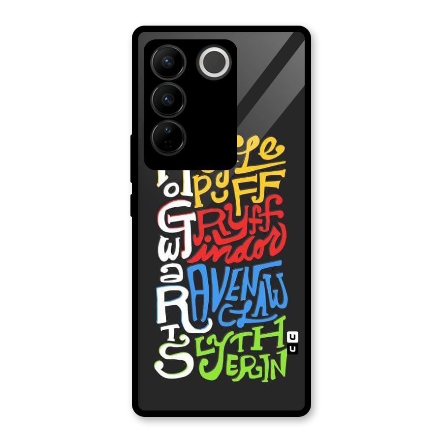 Four Colored Homes Glass Back Case for Vivo V27