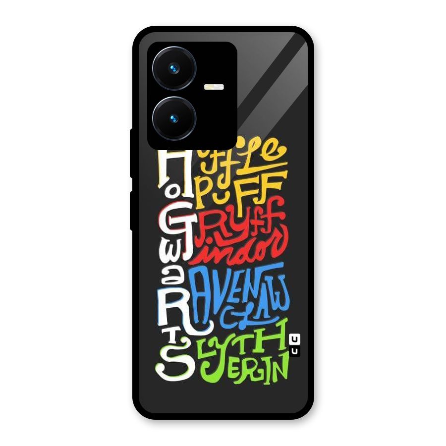 Four Colored Homes Glass Back Case for Vivo Y22s