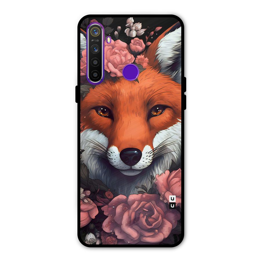 Fox and Roses Glass Back Case for Realme 5s