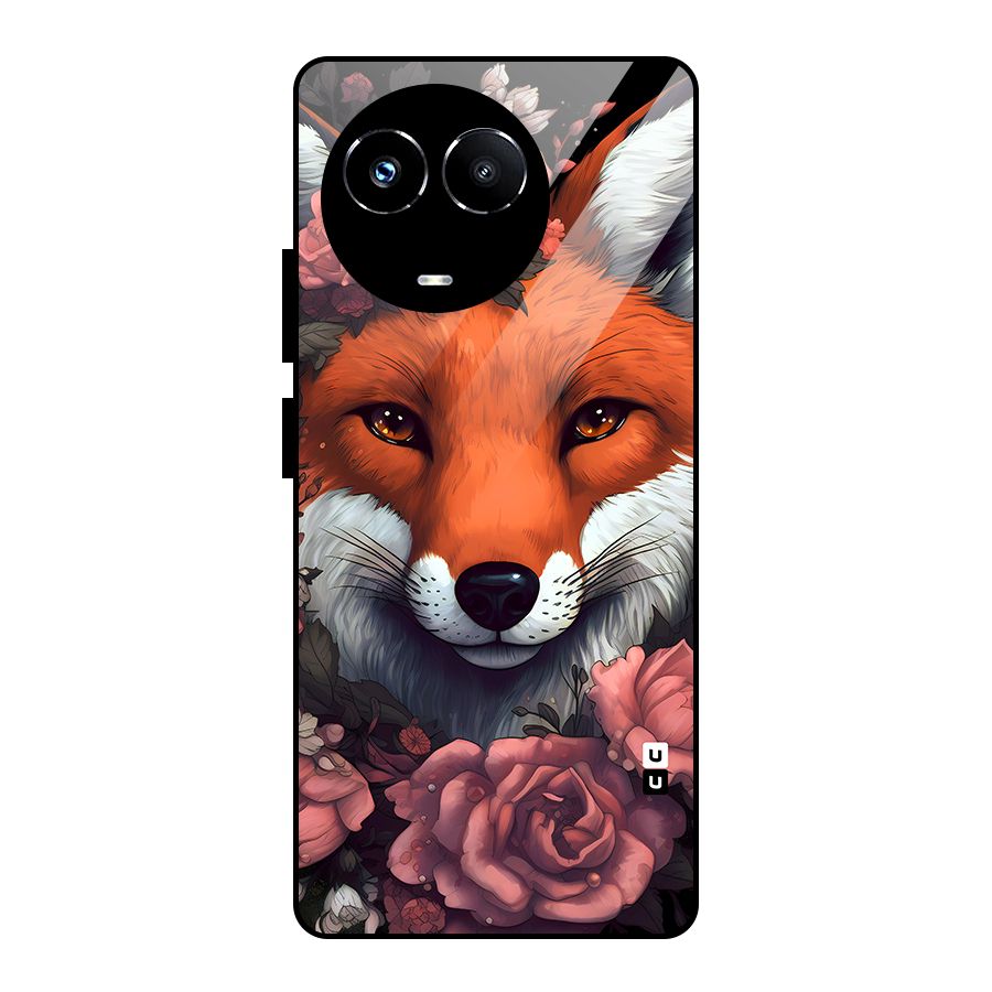 Fox and Roses Glass Back Case for Realme Narzo 60X
