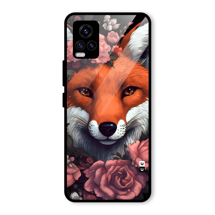 Fox and Roses Glass Back Case for Vivo V20 2021