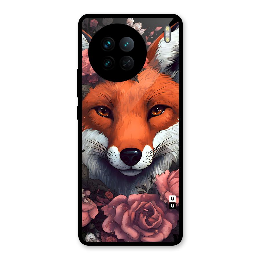 Fox and Roses Glass Back Case for Vivo X90