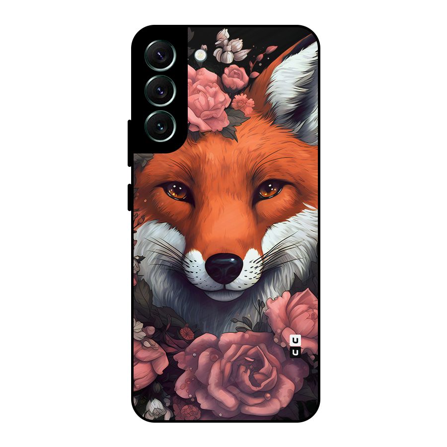 Fox and Roses Metal Back Case for Galaxy S22 Plus 5G