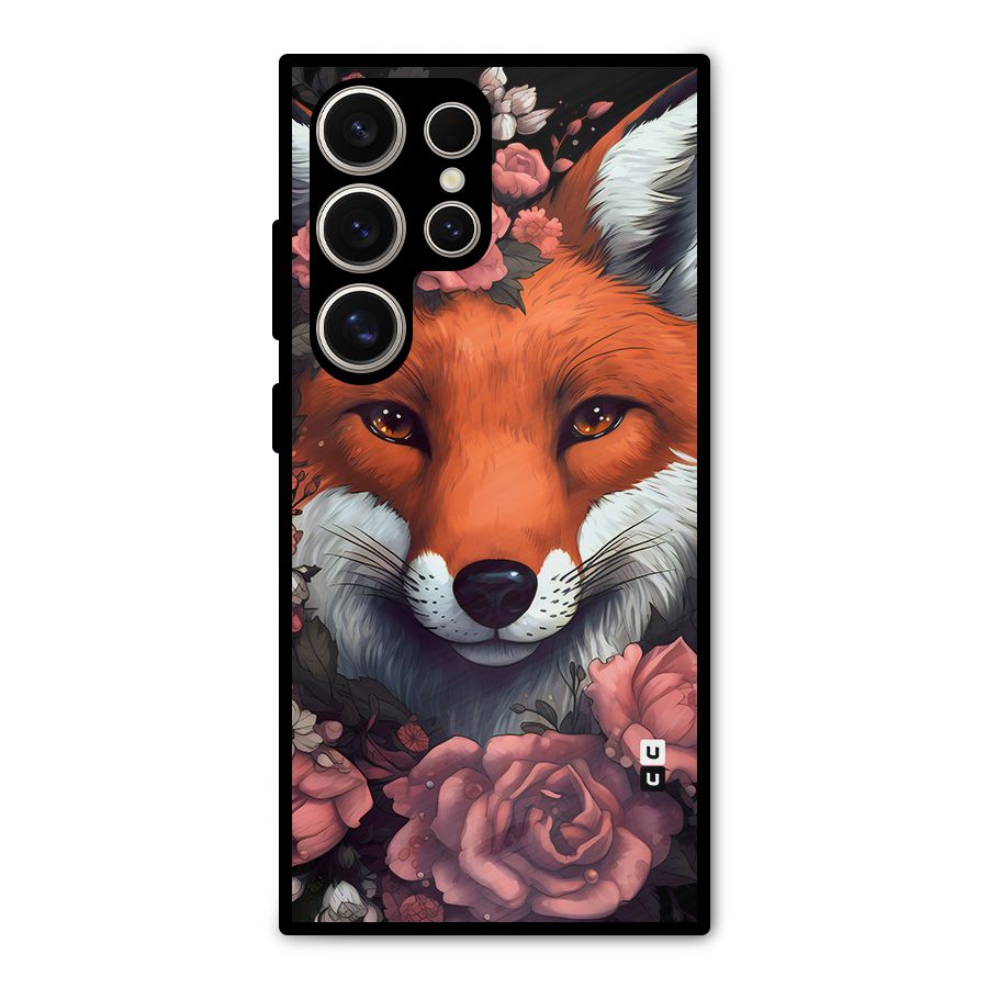 Fox and Roses Metal Back Case for Galaxy S24 Ultra