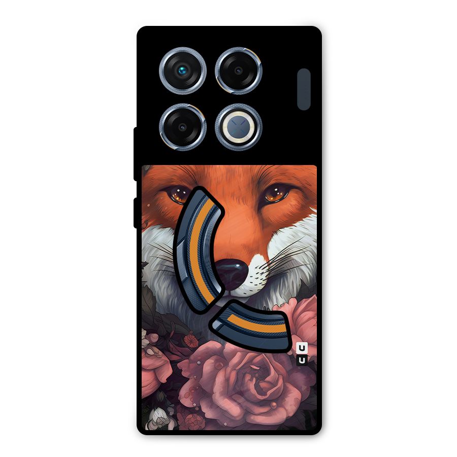 Fox and Roses Metal Back Case for Infinix GT 20 Pro