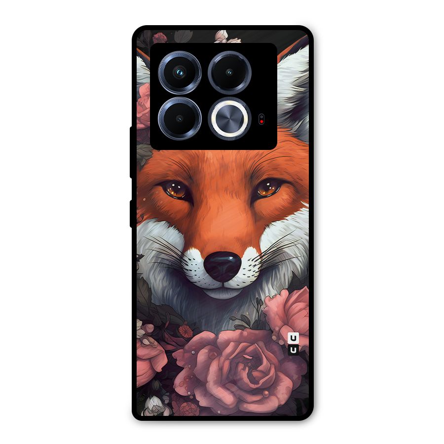 Fox and Roses Metal Back Case for Infinix Note 40 5G