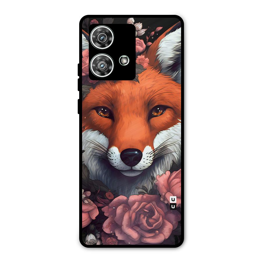 Fox and Roses Metal Back Case for Motorola Edge 40 Neo