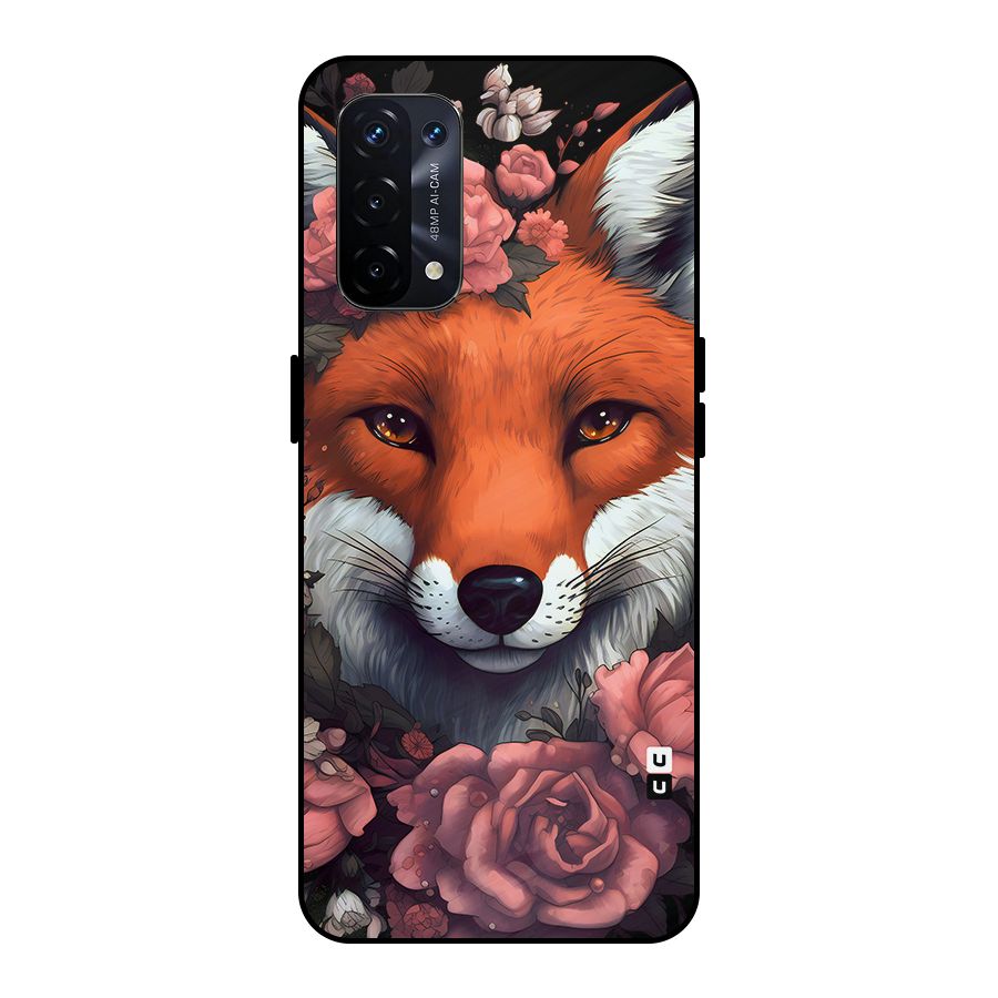Fox and Roses Metal Back Case for Oppo A74 5G