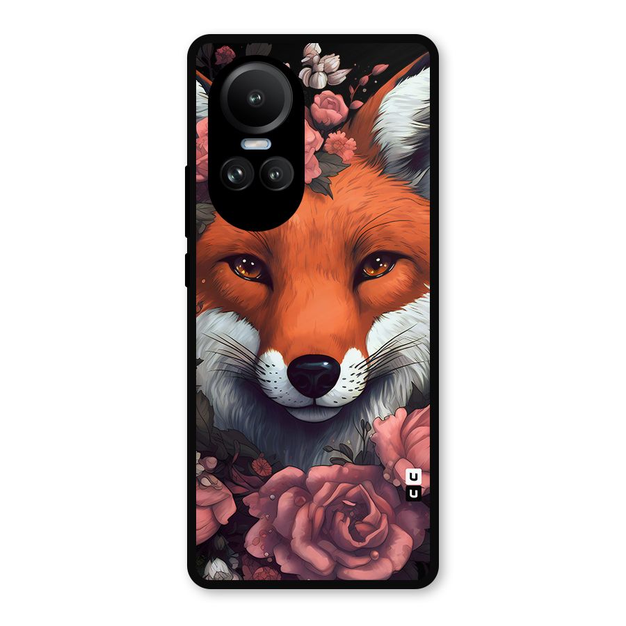 Fox and Roses Metal Back Case for Oppo Reno10 Pro