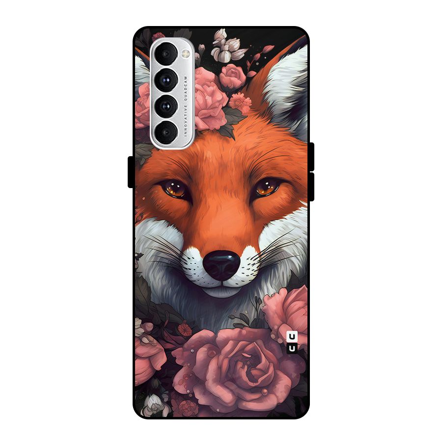 Fox and Roses Metal Back Case for Oppo Reno4 Pro