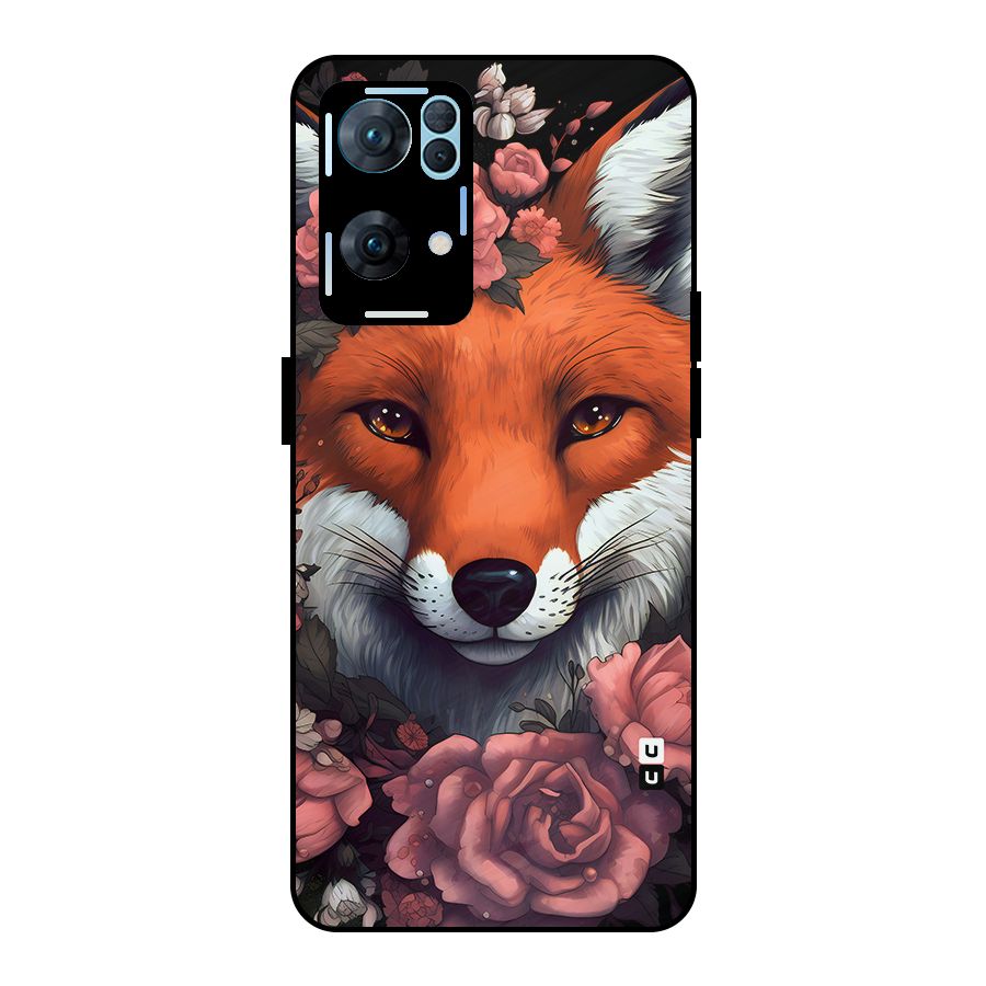 Fox and Roses Metal Back Case for Oppo Reno7 Pro 5G