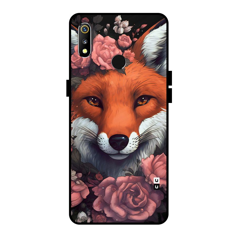 Fox and Roses Metal Back Case for Realme 3i